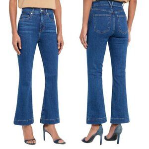 NEW Veronica Beard Carson Ankle Flare High Rise Crop Jeans Blue Wash Size: 28